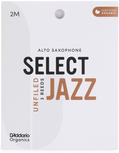 D'Addario Woodwinds Organic Select Jazz Unfiled Alto Saksafon Kamışı (3 lü) No:2 Medium