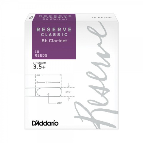 D'Addario Woodwinds Reserve Classic DCT10355 Sib Klarnet Kamışı No:3.5+