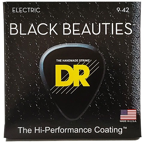 DR BKE-9 Black Beauties Siyah Elektro Gitar Teli (Light 9-42)