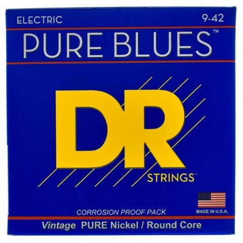 DR PHR-9 Pure Blues Pure Nickel Elektro Gitar Teli (Light 9-42)
