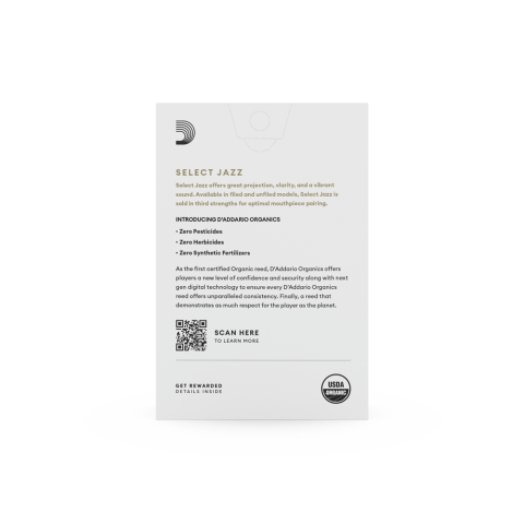 D'addario Woodwinds Organic Select Jazz Unfiled Alto Saksafon Kamışı - 3 Soft (10'lu Kutu)