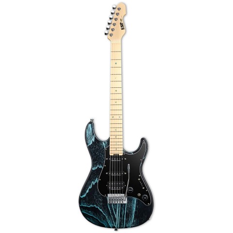 ESP Custom Snapper CTM Drift Wood Black Blue Filler Elektro Gitar