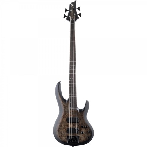 ESP LTD B-4 Ebony Burl Poplar Charcoal Burst Satin 4 Telli Bas Gitar