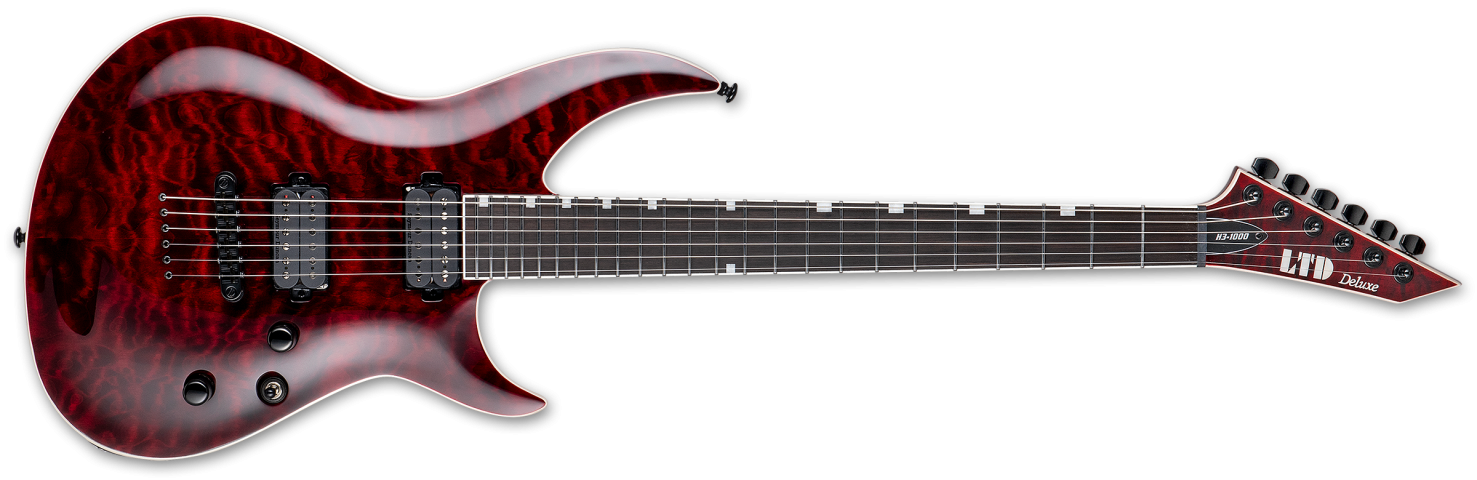 ESP LTD H-3 1000 QM See Thru Black Cherry Elektro Gitar