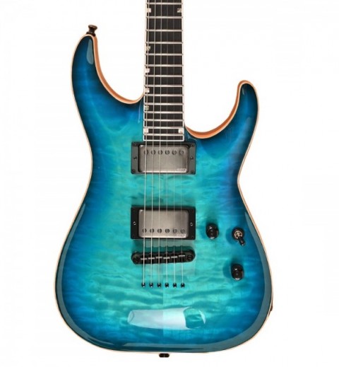 ESP USA Custom Horizon II Quilted Maple Aqua Marine Sunburst Elektro Gitar