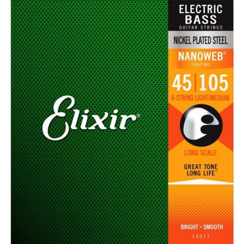 Elixir 14077 Nanoweb 4 Telli Bas Gitar Teli (45-105)