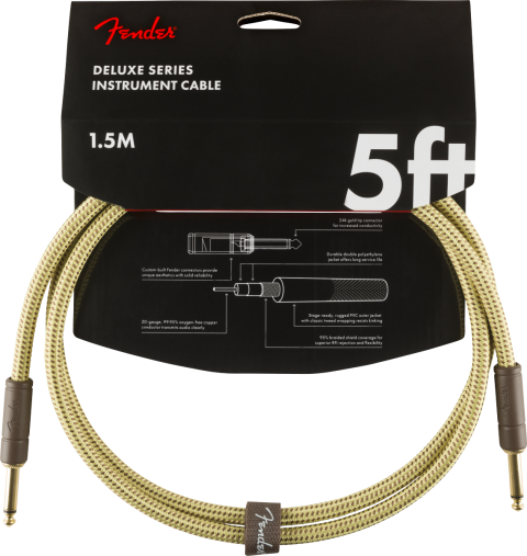 Fender Deluxe Düz/Düz Uçlu 1.5M Tweed Enstruman Kablosu