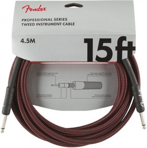 Fender Professional 4.5m Kırmızı Tweed Enstrüman Kablosu