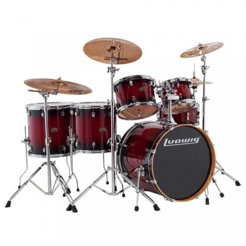 Ludwig Evolution Maple (Red Burst Shell) Bateri Seti