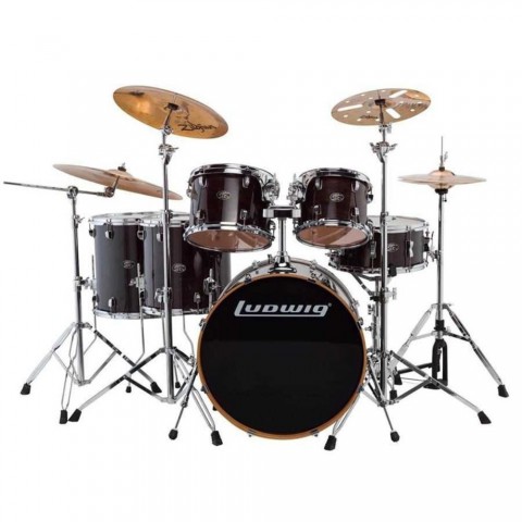 Ludwig Evolution Maple (Trans Black Shell) Bateri Seti