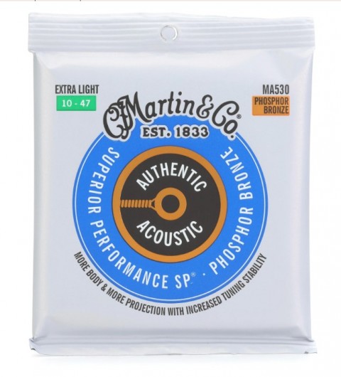 Martin MA530 Authentic Superior Performance 92/8 Phosphor Bronze Akustik Gitar Teli (10-47)