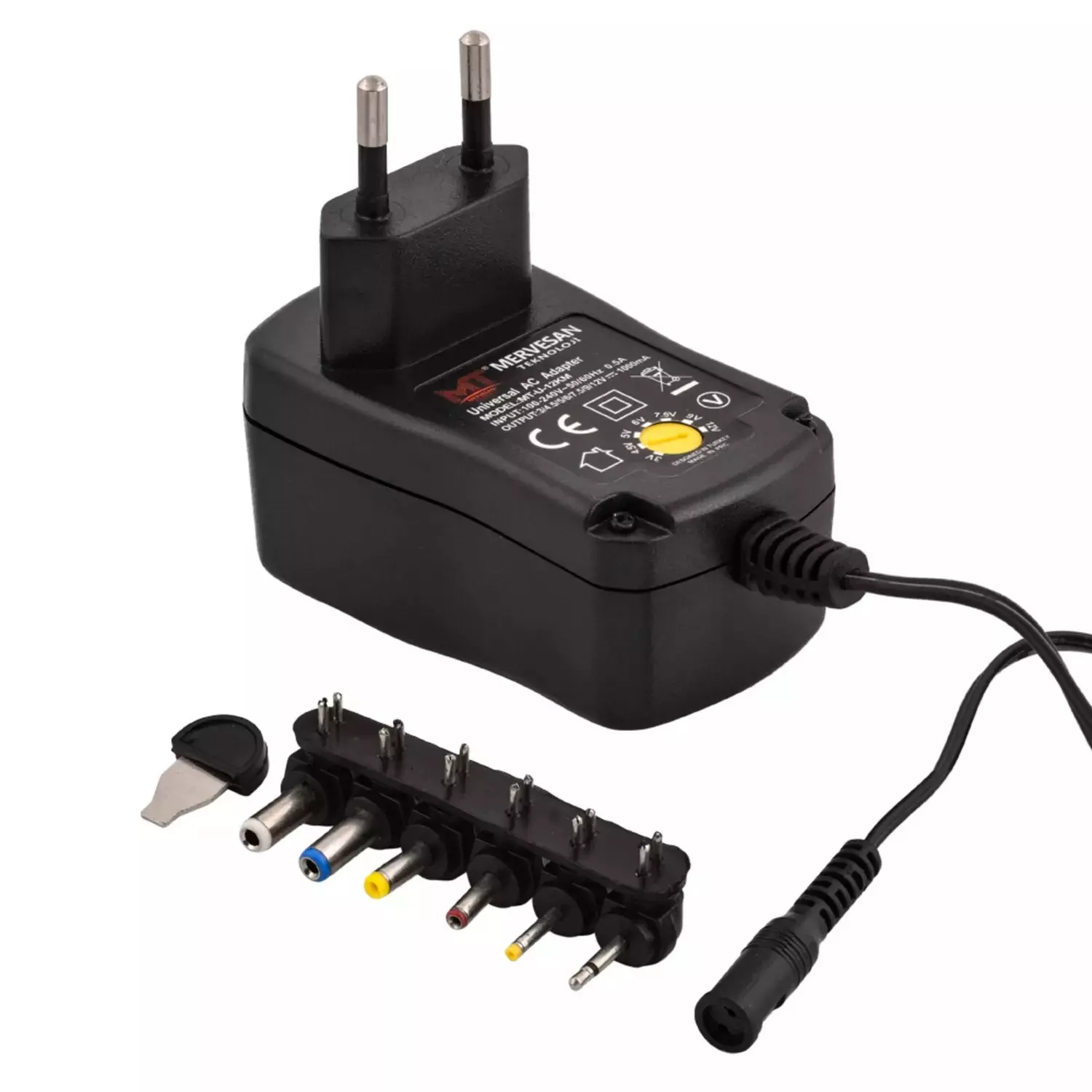 Mervesan MTU-12KM 3-12 Volt Arası 1 Amper Kademeli Adaptör Mervesan MTU-12KM 3-12 Volt Arası 1 Amper Kademeli Adaptör