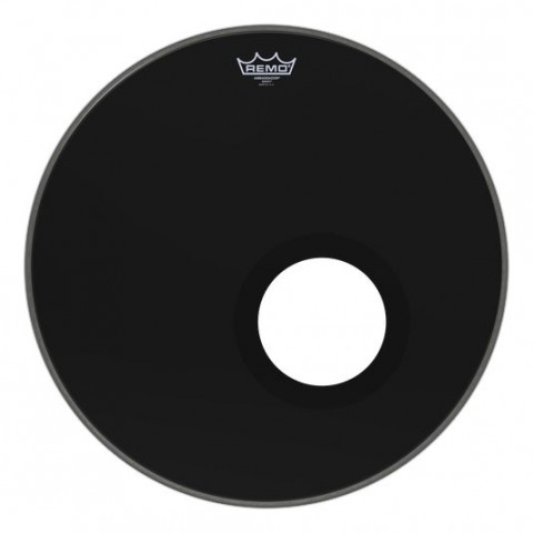 REMO ES-1020-00-DM 20 inç AMBASSADOR® EBONY Delikli Bas Davul Derisi