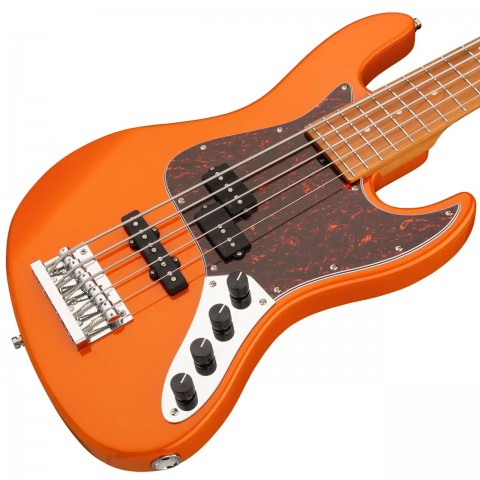 Sadowsky MetroExpress Hybrid P/J 21 Perde 5 Telli Bas Gitar – Candy Apple Orange Metallic High Polish