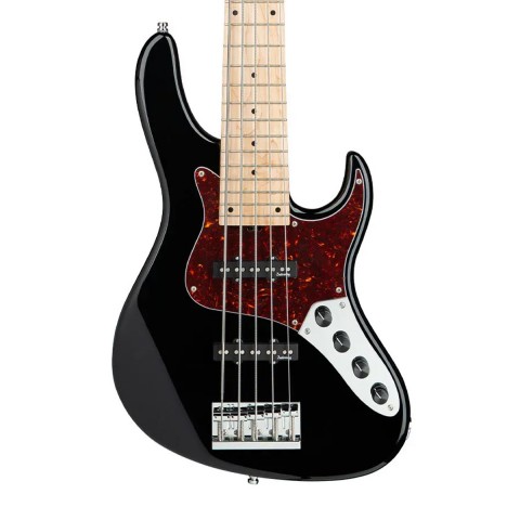 Sadowsky MetroLine 24-Fret Vintage J/J Solid Black High Polish 5 Telli Bas Gitar