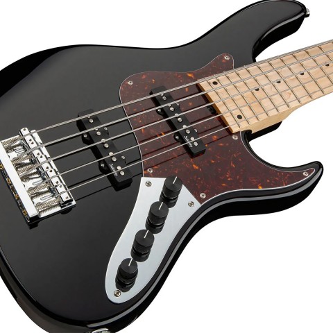 Sadowsky MetroLine 24-Fret Vintage J/J Solid Black High Polish 5 Telli Bas Gitar