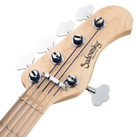Sadowsky MetroLine 24-Fret Vintage J/J Solid Black High Polish 5 Telli Bas Gitar