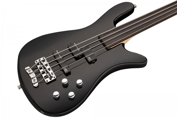 Warwick RockBass Streamer LX Solid Black High Polish 4 Telli Fretless Bas Gitar