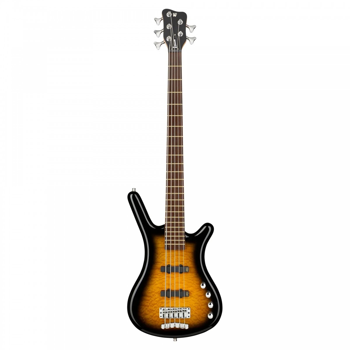 Warwick RockBass Corvette Classic Almond Sunburst Transparent High Polish 5 Telli Bas Gitar
