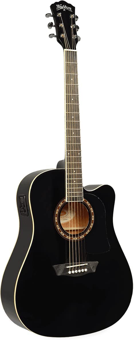 Washburn AD5CEB Apprentice 5 Serisi Siyah Elektro Akustik Gitar